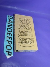 Anita&#39;s Wood Mounted Rubber Stamp Happy Birthday Size H 3.5&quot; - £12.60 GBP