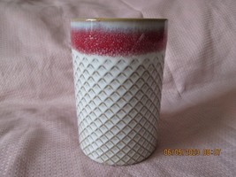Ceramic Canister Jar Utensils/Pencils Holder Pink/Cream used - £7.57 GBP