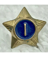 Boy Scout 1 Year Service Star Pin Vintage Metal Enamel Small Brass Blue ... - $12.99