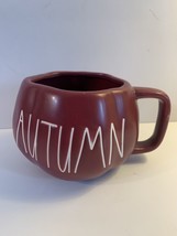 Rae Dunn AUTUMN Burgundy Pumpkin Gourd Shape Mug Artisan Collection Magenta - £8.22 GBP