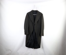 Vtg 40s 50s Bespoke Mens 38R Distressed Wool Satin Trim Tuxedo Coattails Jacket - £103.47 GBP