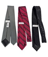 Calvin Klein 100% Silk Necktie Stripe Geo Tie Red Black 59.5&quot; X 2.5-4&quot; L... - £22.32 GBP