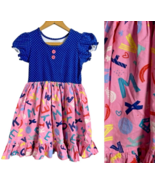 Eleanor Rose Dress Girls 7/8 Alphabet Letters Fit &amp; Flare Pink Blue Colo... - $1,041.07 MXN
