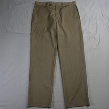 Calvin Klein 34 x 32 Khaki Flat Front Mens Dress Pants - £11.27 GBP