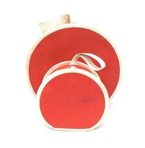 VTG 1960s Red Vinyl “Mommy &amp; Me” Hatbox Cases Doll &amp; Child Set Cute Mod ... - $34.95