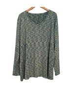 Womens Plus Size Top Size 4X Soft Stretch Knit Long Sleeves V Neck Blue ... - $266.62 MXN