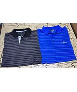 2 Pebble Beach Performance Golf Polo Shirt Lot Mens XL Blue Grey Black S... - $276.07 MXN