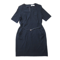 NWT MM. Lafleur Maxwell in Galaxy Blue Belted Crepe Sheath Dress 16 - £77.31 GBP