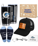 Fishing Gifts for Men – Funny Fisherman Gift Set with 20oz Tumbler, Hat,... - $29.78