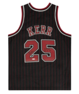 Steve Kerr Autographed Bulls &quot;Three Peat 96, 97, 98&quot; Pinstripe Jersey UD... - £914.60 GBP