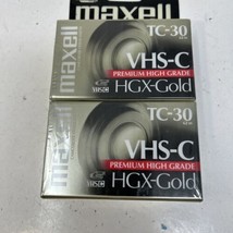 Pack Of 2 Maxwell VHS-C TC-30 HGX-Gold Premium High Grade Video Tapes Ne... - £9.21 GBP