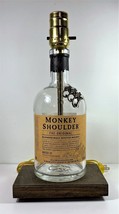 Monkey Shoulder Malt Scotch Whiskey Liquor Bottle TABLE LAMP LIGHT w Woo... - £40.49 GBP