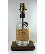 Monkey Shoulder Malt Scotch Whiskey Liquor Bottle TABLE LAMP LIGHT w Woo... - £40.90 GBP