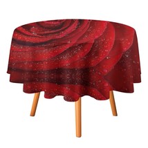 Mondxflaur Red Flowers Tablecloth Round Kitchen Dining for Table Cover D... - £12.75 GBP+