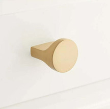 New 1-1/4&quot; Satin Brass Pleso Solid Brass Round Cabinet Knob by Signature... - $14.95