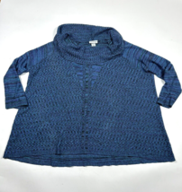 Catherines Sweater Womens 3x 100% Acrylic Blue Cowl Neck 3/4 Sleeve Made... - £17.51 GBP