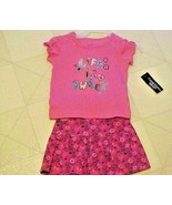 Life is Sweet Logo Toddler Girls Size 12 Month Pink Skirt &amp; Top New W/Tags - £7.86 GBP