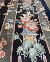 VTG House N Home Upholstery Fabric Remnant Asian Cherry Blossoms pastel 49x52 - £15.82 GBP