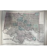 Antique Map Of Baltimore, MD c.1875 - £175.16 GBP
