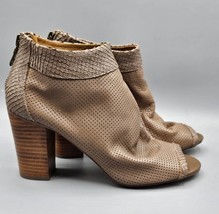 Steve Madden Taupe Perforated Leather Peep-Toe Normandi Ankle Bootie 7.5M - £26.14 GBP