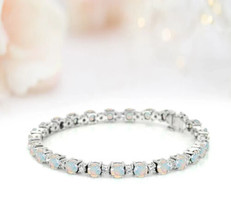 Opal Bracelet For Women Anniversary Wedding Gift 925 Sterling Silver Bracelet - $257.84