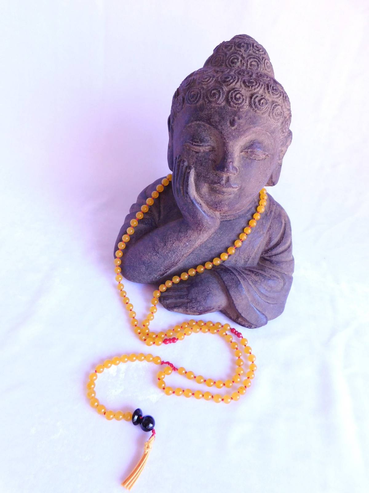 Yellow Jade Solar Plexus Chakra Mandala of Love Japa Mala 108 Beads - $44.00