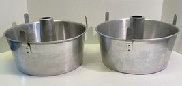 2 Vintage Comet Aluminum 2 Piece Angel Food Cake Pans 10&quot; x 4.25&quot; Cooling Legs - £26.70 GBP