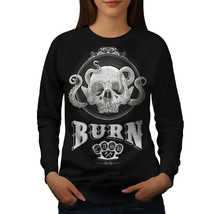 Wellcoda Burn Funk Skull Street Fight Womens Sweatshirt - $36.10+