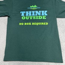 Port Company T-Shirt Med Core Blend Tee Green Short Sleeve Think Outside... - $7.27
