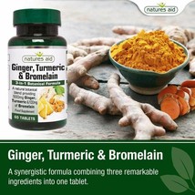 Ginger Turmeric And Bromelain 3 In 1 Botanical Formula Vegan 60 Tablets ... - $13.44