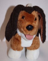 Heartline Dog 9&quot; Stands Stuffed Plush Soft Toy Brown White Tongue Out Vt... - $15.48