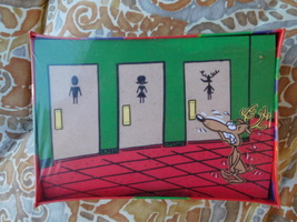 Nos Jolly Jingles Reindeer Bathroom Boxed Christmas Cards 20/ 21 Envelopes - £6.32 GBP