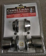 Elite Combo Locks Entrance Entry Door Lock+Deadbolt Satin Nickel Finish ... - $22.96