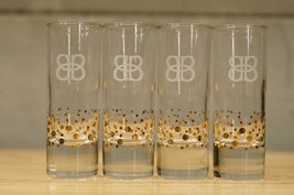 MODERN Advertising Barware 4PC Lot Baileys Gold Confetti Polka Dot Shot Glasses - £19.35 GBP