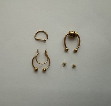 3 Piece Lot Non Piercing Nose Rings Gold In Color - £14.77 GBP