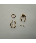 3 Piece Lot Non Piercing Nose Rings Gold In Color - $18.55