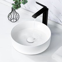 The Tysun Round Vessel Sink Is A Modern Above-Counter White Porcelain Ce... - $90.92