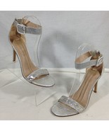 Mix No. 6  Women&#39;s Silver Glitter Ankle Strap Heels Size 8.5M - €11,23 EUR