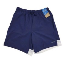 Brooks Go-To 7&quot; Running Shorts Mens Small Blue Navy/White Mesh Liner Quick Dry - £22.87 GBP