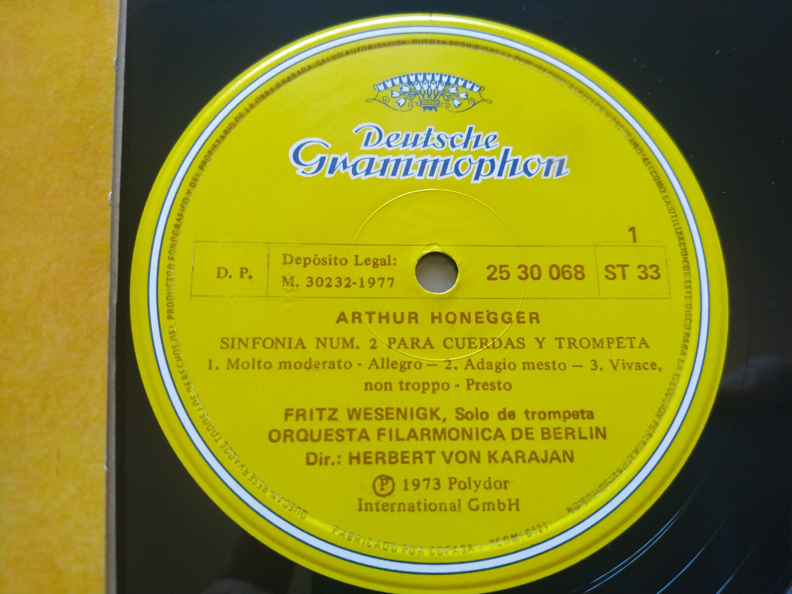 Honegger Sinfonia no 3 Liturgica Von Karajan 1973 Deutsche LP 12 " vinilo VG/VG Item image 2