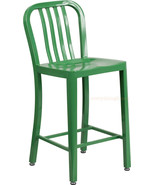 Mid-Century Green &#39;Navy&#39; Style Counter Stool Cafe Patio Chair Outdoor Co... - $179.96