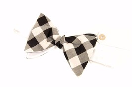Alexis Mabille Mens Bow Tie Elegant Vichy Checked Black White Made In France - £155.94 GBP