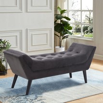 Dark Gray Andeworld Bed Bench Upholstered Tufted Footstool Entryway Ottoman - £135.06 GBP