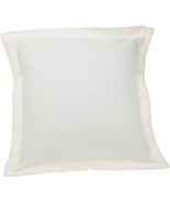 NEW FRESH IDEAS Poplin Tailored Pillow Sham Cover Case, Euro, Ivory 26x26&quot; - £18.98 GBP