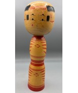 Vintage Japanese Kokeshi Doll Handmade Wood Red Traditional 9.5&quot; Tall Fo... - $26.03