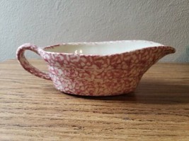 Roseville, Ohio Pottery-Friendship Red Spongeware 9¾” Gravy Boat - £7.87 GBP