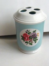 Martha Stewart Everyday Toothbrush Holder  Floral on Blue and White - $167.66 MXN