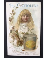 N.K. Fairbank &amp; Co. Chicago Cottolene Trade Card Little Girl &amp; Pail Reci... - $15.00