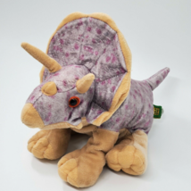 12&quot; Wild Republic Triceratops Dinosaur Purple Tan Plush Stuffed Animal Toy B306 - £10.23 GBP