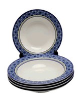  5 Rimmed Soup Bowls     Casual VICTORIA &amp; BEALE Cambridge  Sango 7010 Blue - $567.18 MXN